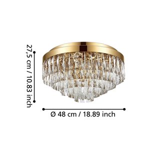 Stars of Light plafondlamp Valparaiso, goud, Ø 48 cm, metaal