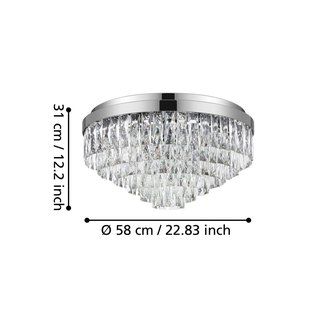 Stars of Light plafondlamp Valparaiso, chroom Ø 58 cm metaal