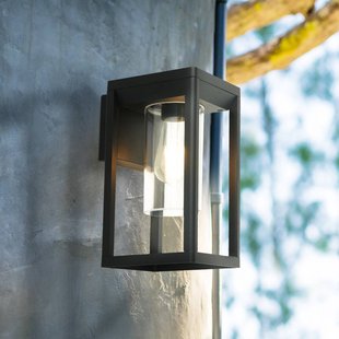Searchlight Buitenwandlamp Atlanta, zwart, breedte 16 cm, metaal