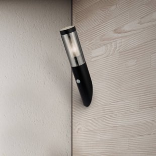 Searchlight Buitenwandlamp Batton, hoogte 40 cm, zwart/rookgrijs, sensor