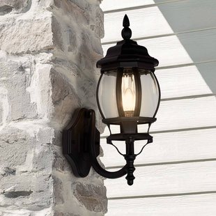 Searchlight Buitenwandlamp Bel Aire, hoogte 46 cm, zwart/transparant, metaal/glas
