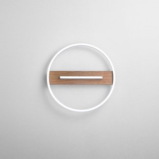 Luce Ambiente Design LED wandlamp Azimuth, Ø 40 cm, zwart/houtkleurig, metaal