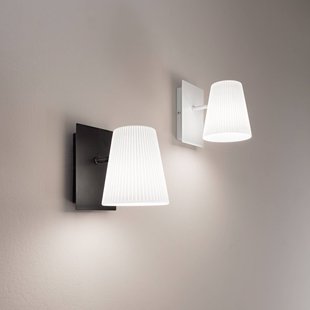 Luce Ambiente Design Wandlamp Cult, zwart/wit, breedte 11 cm, metaal/textiel