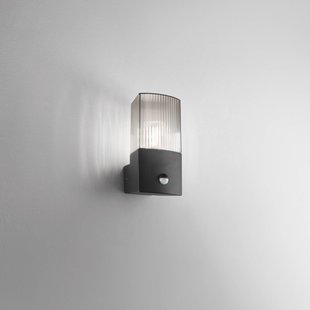 INTEC Buitenwandlamp DARK, antraciet/rookgrijs, roestvrij staal, sensor