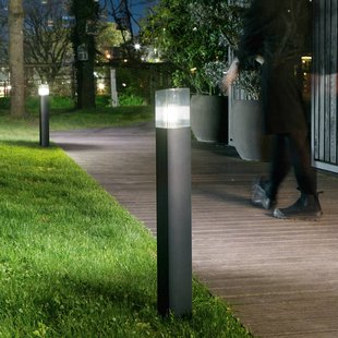 INTEC Tuinpadverlichting DARK, antraciet/rookgrijs, roestvrij staal, sensor