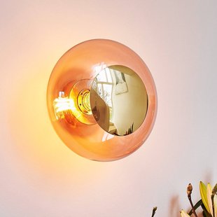EBB & FLOW wandlamp Horizon Surface, rosé, glas, Ø 29 cm