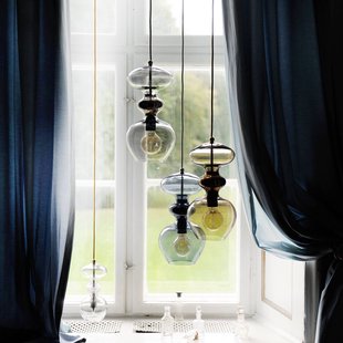 EBB & FLOW hanglamp Futura M, bruin, glas, Ø 18 cm, E27
