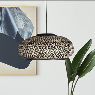 Steinhauer Hanglamp Sparkled Light 4476ZW, bamboevlechtwerk, Ø 50 cm