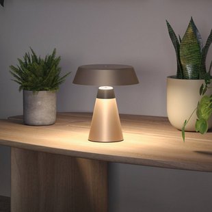Paulmann LED tafellamp op accu Lirox, beige/zwart 20 cm IP44