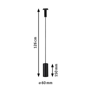 Paulmann URail railhanglamp Lirena zwart Ø 6 cm GU10