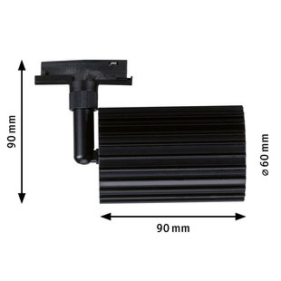 Paulmann URail railspot Lirena, zwart, Ø 6 cm, GU10