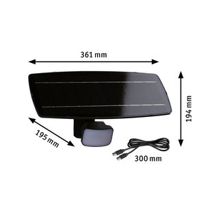 Paulmann Flotas zonne-buitenwandlamp, antraciet, sensor, IP65