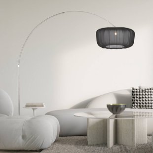 Steinhauer Boogvormige vloerlamp Sparkled Light, staal/zwart nylon, 240 cm