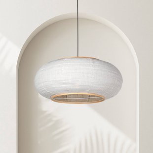 Steinhauer Hanglamp Sparkled Light, zwart/grijs linnen, Ø 60 cm