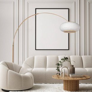 Steinhauer Boogvormige vloerlamp Sparkled Light brons/grijs linnen, 240 cm