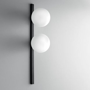 Luce Ambiente Design Wandlamp Enoire, hoogte 60 cm, zwart, metaal/glas, 2-lamps