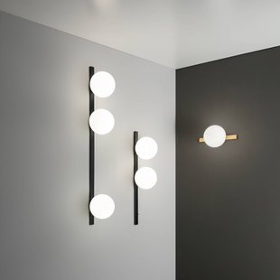 Luce Ambiente Design Wandlamp Enoire, hoogte 90 cm, zwart, metaal/glas, 3-lamps