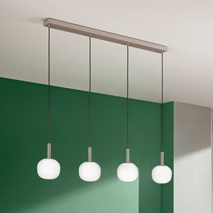 Luce Ambiente Design Hanglamp Eris, lengte 114 cm, bruin/wit, metaal/glas, 4-lamps