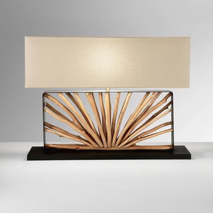 Luce Ambiente Design Tafellamp ETHERNAL zwart/hout/wit Breedte 80 cm Hout/stof