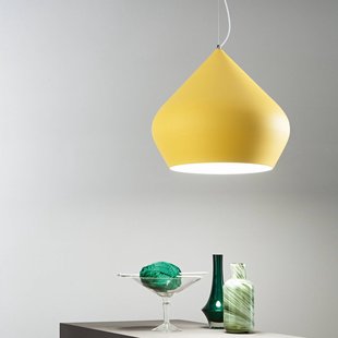 Luce Ambiente Design Hanglamp Tholos, geel/wit, Ø 52 cm, metaal