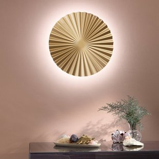Luce Ambiente Design LED wandlamp Anadara, goudkleurig, Ø 50 cm, metaal, CCT