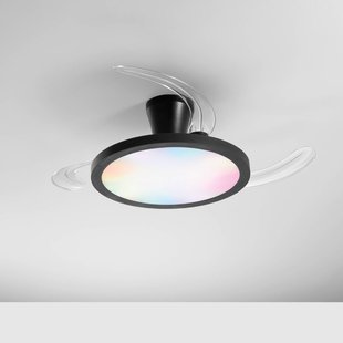 INTEC Condor LED plafondventilator, zwart, Ø 106 cm, CCT RGB, stil