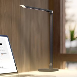 Molto Luce LED bureaulamp FLOYD PRO, zwart, 55 cm, CCT, dimbaar