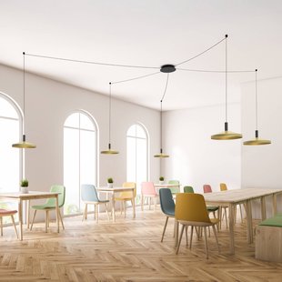 Molto Luce LED hanglamp LORA II, messing, Ø 24 cm, dimbaar, 40° CCT