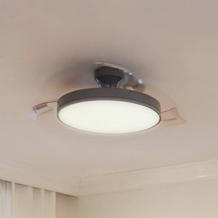 Philips LED plafondventilator Atlas, nikkel, stil, CCT