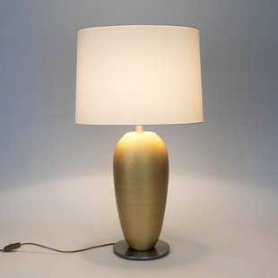 Holländer Tafellamp OMEGA OVAL, goud/ecru, hoogte 77 cm, keramiek, E27