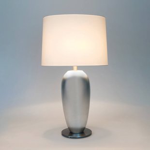 Holländer Tafellamp LAMBDA OVAL, zilver/écru, hoogte 77 cm, keramiek, E27