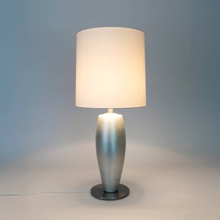 Holländer Tafellamp OMEGA SOTTILE, zilver/wit, hoogte 80 cm, keramiek, E27