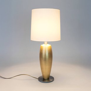 Holländer Tafellamp OMEGA SOTTILE, goud/wit, hoogte 68 cm, keramiek, E27