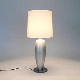 Holländer Tafellamp SIGMA SOTTILE, zilver/wit, hoogte 68 cm, keramiek, E27