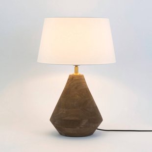 Holländer Tafellamp CAPANNE, naturel/ecru, hoogte 37 cm, mangohout, E27