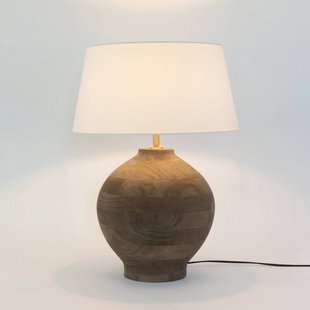 Holländer Tafellamp SORATTE, naturel/ecru, hoogte 48 cm, mangohout, E27