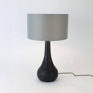 Holländer Tafellamp RODOLFO, zwart/grijs, hoogte 63 cm, hout/chintz