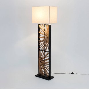 Holländer Vloerlamp MONTE ISOLA, naturel/beige, hoogte 160 cm, hout/textiel