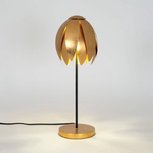 Holländer Tafellamp FLORILUME, goudkleurig, hoogte 50 cm, metaal, 2 x G9
