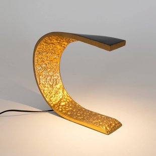 Holländer LED tafellamp AUREONDA, zwart/goud, hoogte 30 cm, metaal