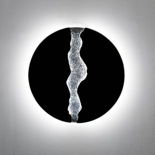 Holländer LED wandlamp LAVA, zwart/zilver, Ø 80 cm, metaal, dimbaar