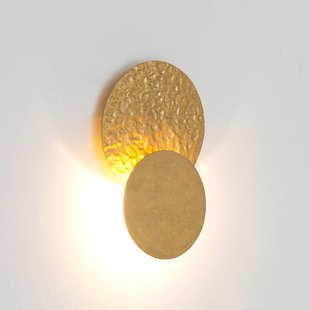 Holländer LED wandlamp CORONARE, Ø 17 cm, goudkleurig, metaal, dimbaar