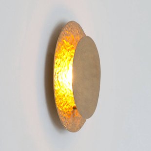 Holländer LED wandlamp CORONARE, Ø 26 cm, goudkleurig, metaal, dimbaar