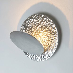 Holländer LED wandlamp CORONARE, Ø 26 cm, zilverkleurig, metaal, dimbaar