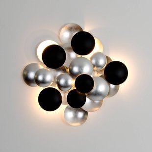 Holländer LED wandlamp BOLLADARIA, zilver/goud, 56 x 55 cm, metaal, dimbaar