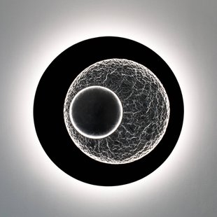 Holländer LED wandlamp URANO GIGANTE XL, zwart/zilver, Ø 100 cm, dimbaar