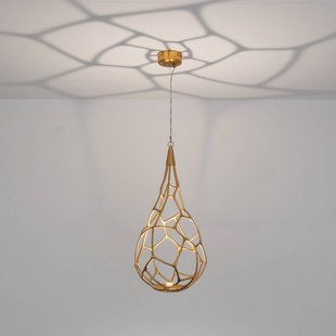 Holländer LED hanglamp GOCILUME, goudkleurig, Ø 30 cm, metaal, dimbaar