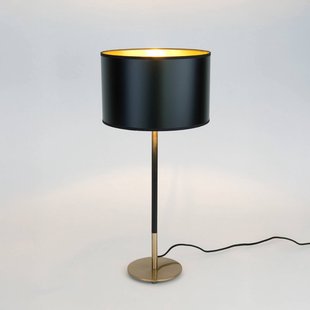 Holländer Tafellamp ENZIO, zwart/goud, hoogte 59 cm, metaal/kunststof