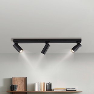 Schöner Wohnen Plafondspot RIK, zwart, 3-lamps, 89 cm, metaal, GU10-LED