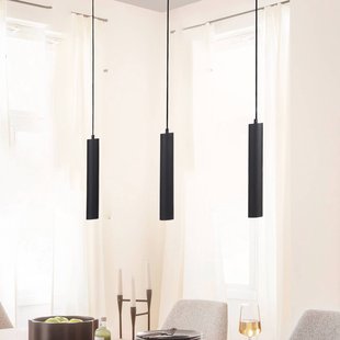 Schöner Wohnen LED hanglamp DANTE, zwart, 3 x GU10, lengte 90 cm, metaal